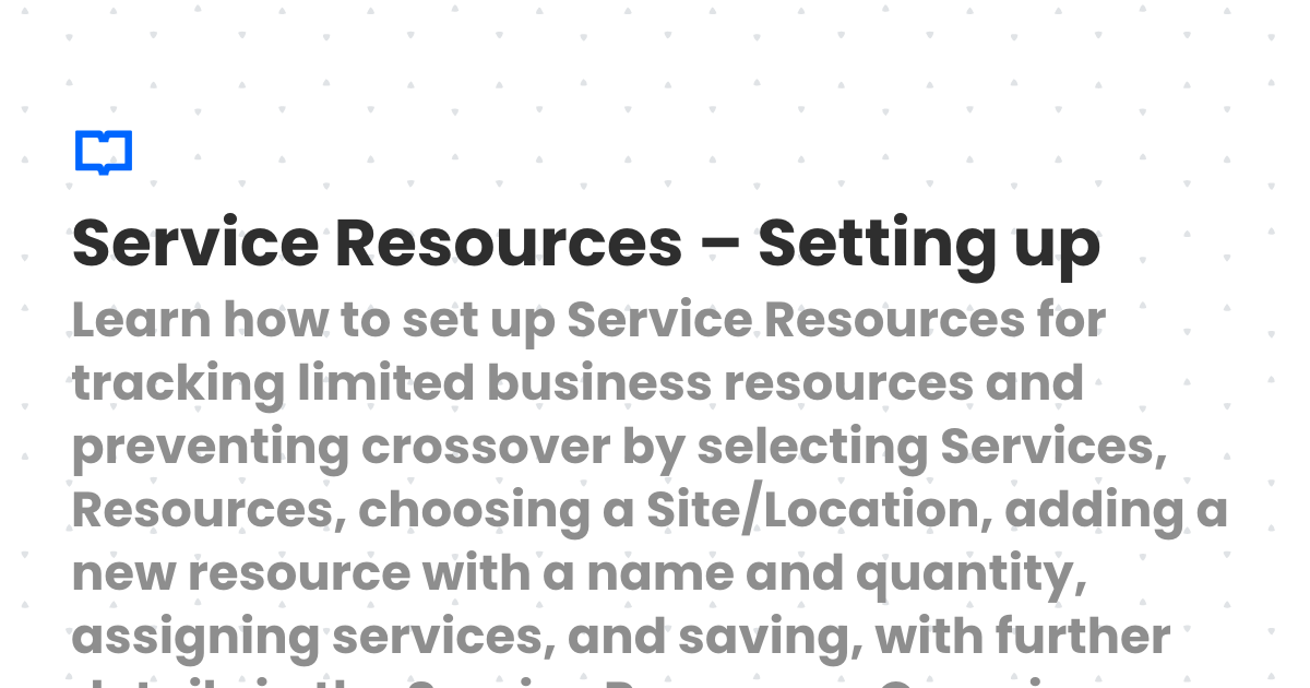Service Resources – Setting up | Client Diary Knowledgebase