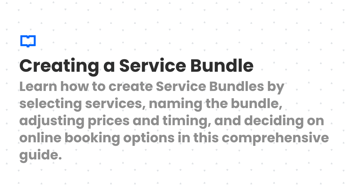 Creating a Service Bundle | Client Diary Knowledgebase