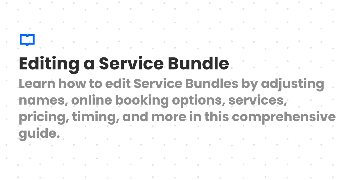 Editing a Service Bundle | Client Diary Knowledgebase