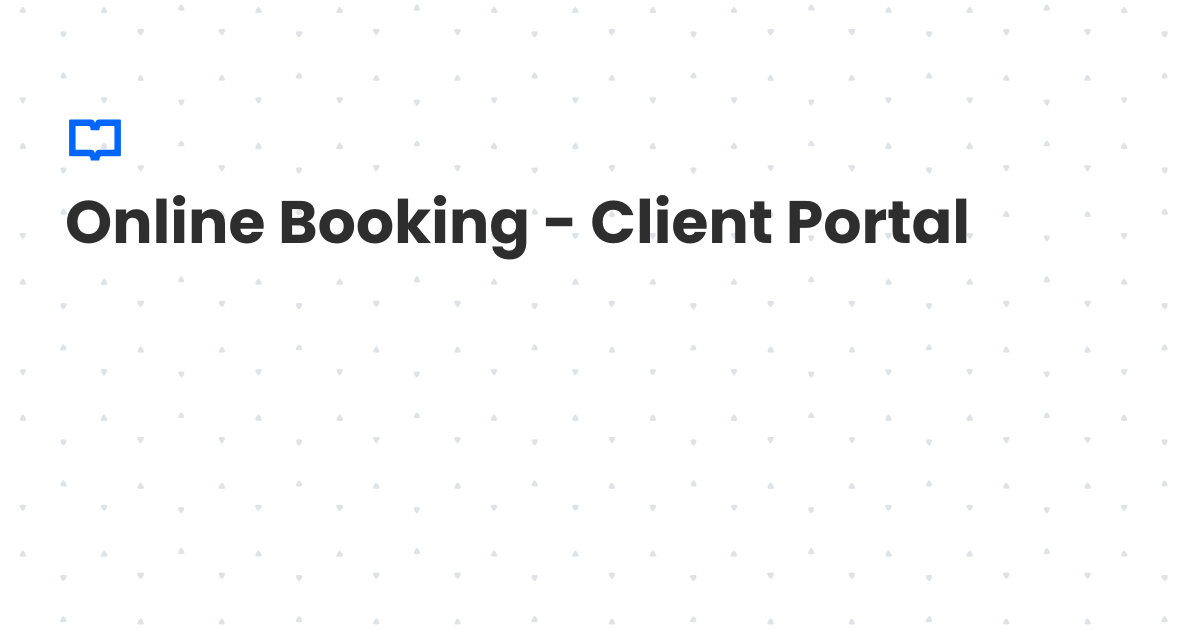 Online Booking - Client Portal | Client Diary Knowledgebase