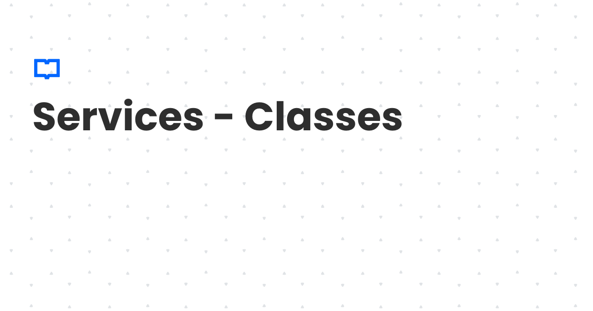Services - Classes | Client Diary Knowledgebase